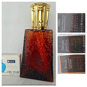 Lampe Berger Ottoman Fragrance Oil Lamp Dark Amber + 3 different Oil scents -New